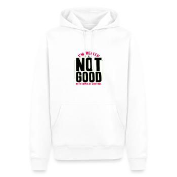 Sarcastic Gifts Really Not Good With Impulse - Men’s Premium Organic Hoodie - white - Front - Nico (187cm)