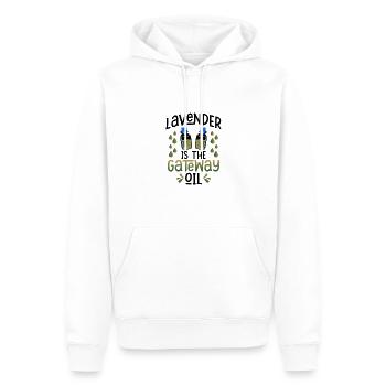 Lavender is Gateway Oil Funny Essential Oils Gifts - Men’s Premium Organic Hoodie - white - Front - Nico (187cm)