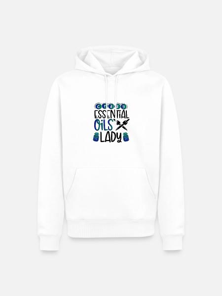 Verrückte ätherische Öle Lady Geschenke Ätherische Öle - Männer Premium Bio Hoodie - Weiß