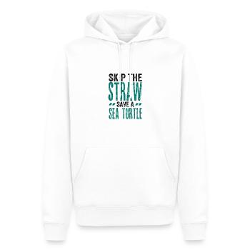 Meeresschutzgeschenk Überspringen Sie einen Strohhalm Retten Sie ein Meer - Männer Premium Bio Hoodie - Weiß - Vorne - Nico (187cm)