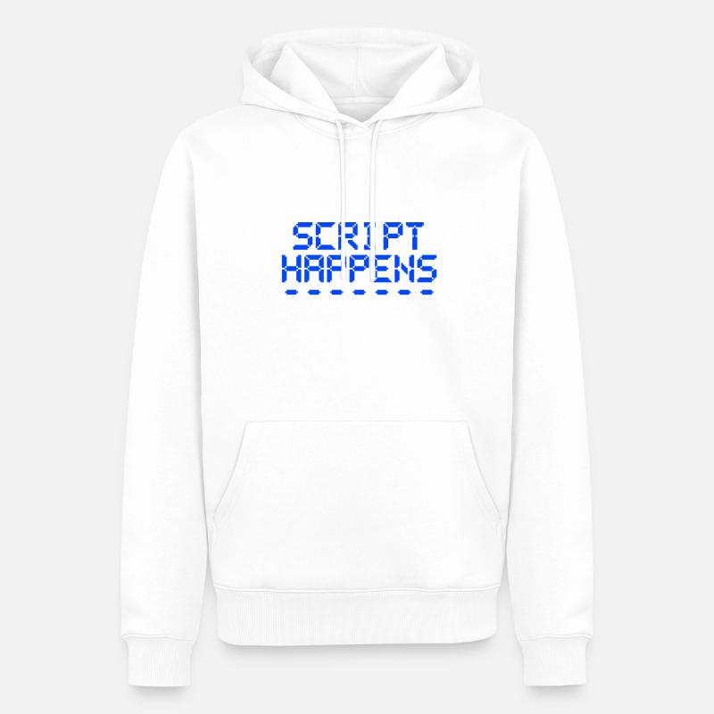 Computer Programming Script Happens Programmer - Men’s Premium Organic Hoodie - white