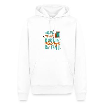 Näherin Geschenk Möge Ihre Spule immer voll sein - Männer Premium Bio Hoodie - Weiß - Vorne - Nico (187cm)