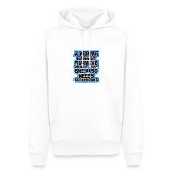 Scrapbooker Geschenke: Frau kann Wein nicht alleine überleben - Männer Premium Bio Hoodie - Weiß - Vorne - Nico (187cm)