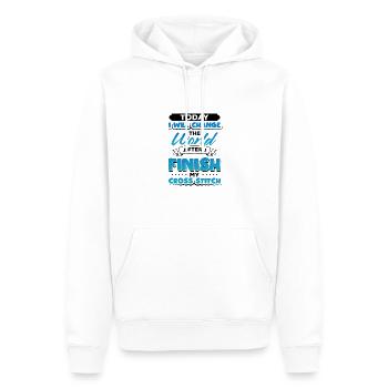 Crafter Gifts Today I Will Change World After I - Men’s Premium Organic Hoodie - white - Front - Nico (187cm)