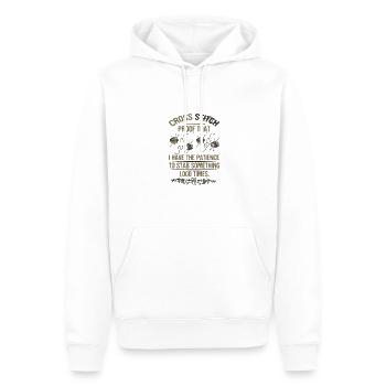 Kreuzstich Geduld, um etwas 1000 zu erstechen - Männer Premium Bio Hoodie - Weiß - Vorne - Nico (187cm)