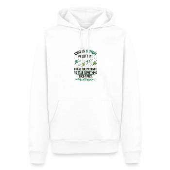 Kreuzstich Prroof Geduld, um etwas zu erstechen - Männer Premium Bio Hoodie - Weiß - Vorne - Nico (187cm)