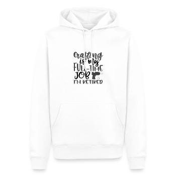 Geschenkidee basteln Mein Vollzeitjob Ich bin im Ruhestand - Männer Premium Bio Hoodie - Weiß - Vorne - Nico (187cm)