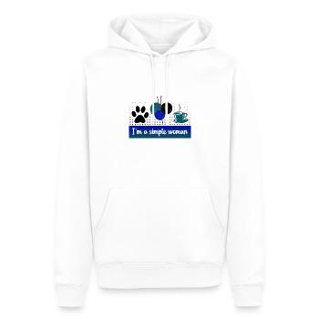 Strickerin Geschenk Ich bin eine einfache Frau Geschenke Hund Katze - Männer Premium Bio Hoodie - Weiß - Vorne - Nico (187cm)