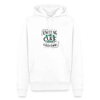Stricker Geschenk Stricken ist das Heilmittel für alles - Männer Premium Bio Hoodie - Weiß - Vorne - Nico (187cm)