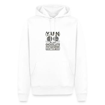 Stricken Geschenkgarn wie Schokolade noch nie - Männer Premium Bio Hoodie - Weiß - Vorne - Nico (187cm)