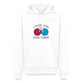 Cadeau de tricot Transformez le fil en choses cool Tricoter - Sweat à capuche Premium bio Homme - blanc - Devant - Nico (187cm)
