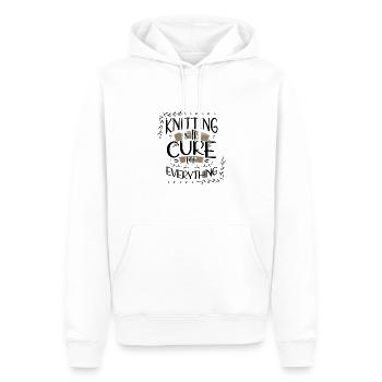Stricken Geschenke Stricken ist das Heilmittel für alles - Männer Premium Bio Hoodie - Weiß - Vorne - Nico (187cm)