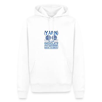 Stricken Geschenkgarn wie Schokolade noch nie - Männer Premium Bio Hoodie - Weiß - Vorne - Nico (187cm)