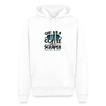 Painter Gifts Give Me Coffee and Scaper I'm Happy - Men’s Premium Organic Hoodie - white - Front - Nico (187cm)