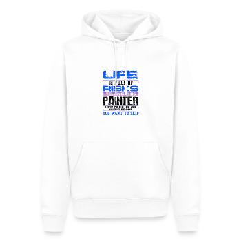 Malen Geschenk Leben voller Risiken Erzählen überspringen - Männer Premium Bio Hoodie - Weiß - Vorne - Nico (187cm)