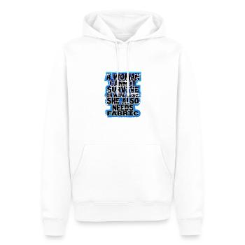 Quilterin Geschenk Frau kann Wein nicht überleben allein braucht - Männer Premium Bio Hoodie - Weiß - Vorne - Nico (187cm)