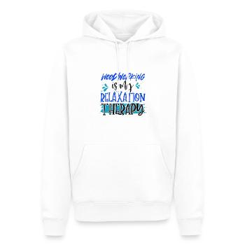 Cadeaux de menuisier Le travail du bois est ma détente - Sweat à capuche Premium bio Homme - blanc - Devant - Nico (187cm)
