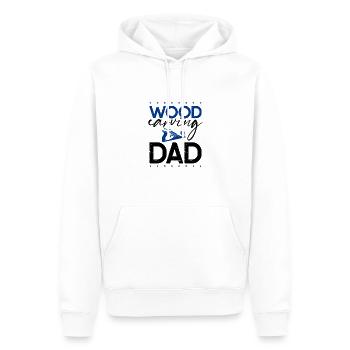 Sculpture sur bois Papa Cadeau Sculpteur sur bois Idées cadeaux - Sweat à capuche Premium bio Homme - blanc - Devant - Nico (187cm)