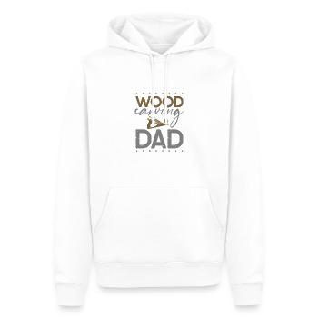 Sculpture sur bois Papa Cadeau Sculpture sur bois Cadeaux - Sweat à capuche Premium bio Homme - blanc - Devant - Nico (187cm)