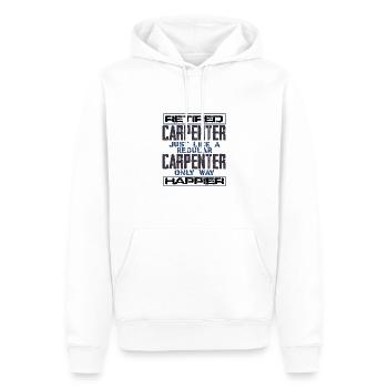 Retired Carpenter Gift Like Regular Carpenter But - Men’s Premium Organic Hoodie - white - Front - Nico (187cm)