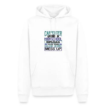 Carpenter Gift Use High School Diploma Fix - Sweat à capuche Premium bio Homme - blanc - Devant - Nico (187cm)