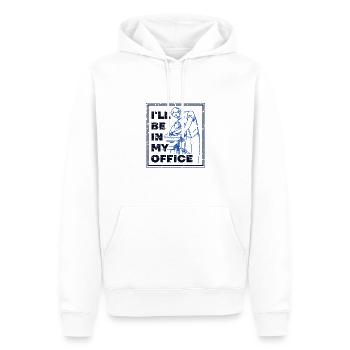 Cadeau de menuisier Je serai dans mon bureau Charpentier - Sweat à capuche Premium bio Homme - blanc - Devant - Nico (187cm)
