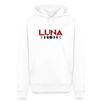 Luna (Mond) und Mondphasen Geschenk Halbmond dunke - Männer Premium Bio Hoodie - Weiß - Vorne - Nico (187cm)