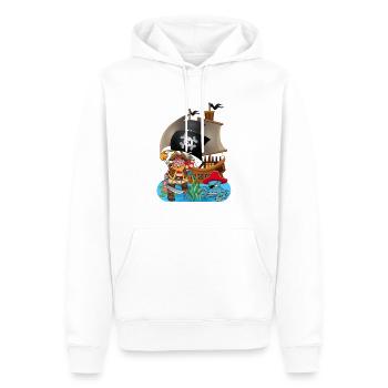 Pirate avec une pieuvre comme costume de pirate - Sweat à capuche Premium bio Homme - blanc - Devant - Nico (187cm)