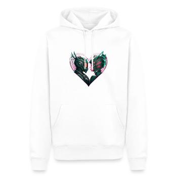 Saint-Valentin | Saint-Valentin | Futurs amants - Sweat à capuche Premium bio Homme - blanc - Devant - Nico (187cm)