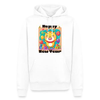 Happy New Year cute animal making party - Männer Premium Bio Hoodie - Weiß - Vorne - Nico (187cm)