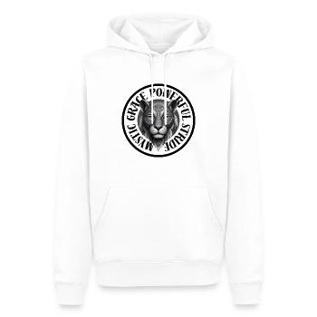 Mystic Grace Powerful Stride - Männer Premium Bio Hoodie - Weiß - Vorne - Nico (187cm)