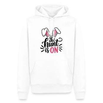 La chasse commence – plaisir du lapin de Pâques ! 🐰🎨 - Sweat à capuche Premium bio Homme - blanc - Devant - Nico (187cm)