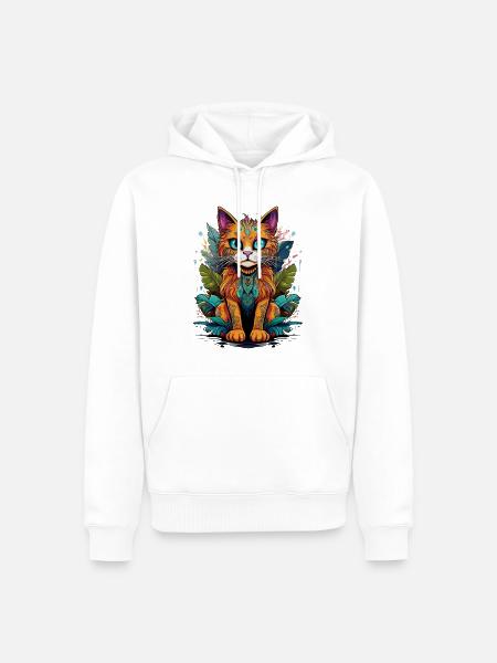 Graffiti Jungle Cat - Men’s Premium Organic Hoodie - white