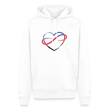Polyherz im Fahnenlook - Männer Premium Bio Hoodie - Weiß - Vorne - Nico (187cm)