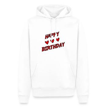 JAHRESTAG. ALLES GUTE ZUM GEBURTSTAG!. ALLES GUTE ZUM GEBURTSTAG!. - Männer Premium Bio Hoodie - Weiß - Vorne - Nico (187cm)