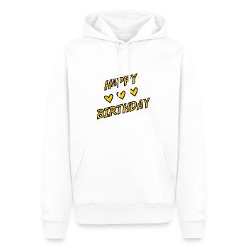 JAHRESTAG. ALLES GUTE ZUM GEBURTSTAG!. ALLES GUTE ZUM GEBURTSTAG!. - Männer Premium Bio Hoodie - Weiß - Vorne - Nico (187cm)