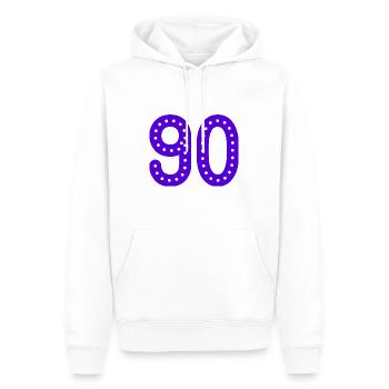 90 JAHRE. 90-JÄHRIGES JUBILÄUM. GEBURTSTAG 90 JAHRE. 90 - Männer Premium Bio Hoodie - Weiß - Vorne - Nico (187cm)
