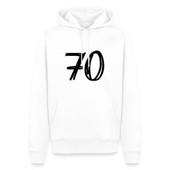 70 JAHRE. 70-JÄHRIGES JUBILÄUM. GEBURTSTAG 70 JAHRE. 70 - Männer Premium Bio Hoodie - Weiß - Vorne - Nico (187cm)