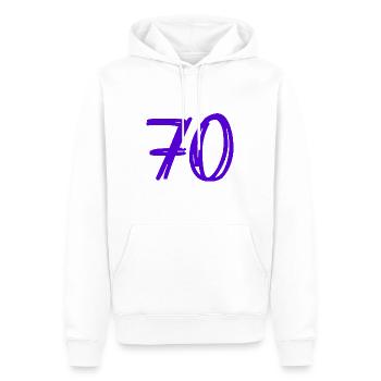 70 JAHRE. 70-JÄHRIGES JUBILÄUM. GEBURTSTAG 70 JAHRE. 70 - Männer Premium Bio Hoodie - Weiß - Vorne - Nico (187cm)