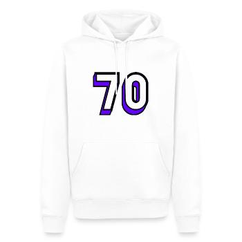 70 JAHRE. 70-JÄHRIGES JUBILÄUM. GEBURTSTAG 70 JAHRE. 70 - Männer Premium Bio Hoodie - Weiß - Vorne - Nico (187cm)