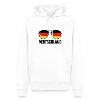 Deutschland Germany Sonnenbrille Germania Flagge - Männer Premium Bio Hoodie - Weiß - Vorne - Nico (187cm)