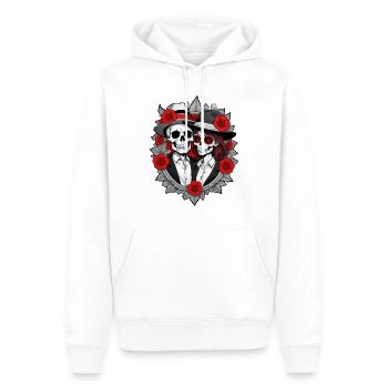 Bone Deep Love - Männer Premium Bio Hoodie - Weiß - Vorne - Nico (187cm)
