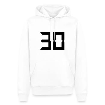 30 ANS. 30. 30e ANNIVERSAIRE. ANNIVERSAIRE 30 ANS - Sweat à capuche Premium bio Homme - blanc - Devant - Nico (187cm)