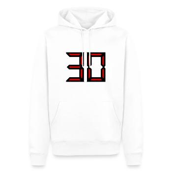 30 JAHRE. 30. 30. JAHRESTAG. 30-JÄHRIGES JUBILÄUM - Männer Premium Bio Hoodie - Weiß - Vorne - Nico (187cm)