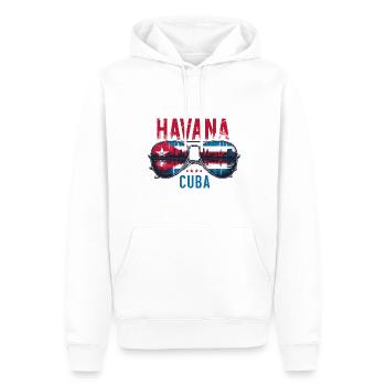 Havana Cuba Lunettes de soleil Design - Sweat à capuche Premium bio Homme - blanc - Devant - Nico (187cm)