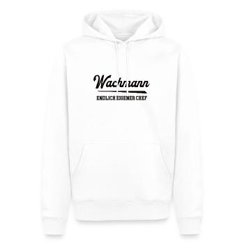 Wachmann Chef Selbstständigkeit Firma Gründen - Männer Premium Bio Hoodie - Weiß - Vorne - Nico (187cm)