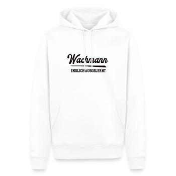 Wachmann Ausbildung Bestanden Azubi Wachdienst - Männer Premium Bio Hoodie - Weiß - Vorne - Nico (187cm)