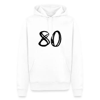 80 JAHRE. 80-JÄHRIGES JUBILÄUM. GEBURTSTAG 80 JAHRE. 80 - Männer Premium Bio Hoodie - Weiß - Vorne - Nico (187cm)