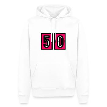 50. 50. GEBURTSTAG. GEBURTSTAG 50 JAHRE. 50 - Männer Premium Bio Hoodie - Weiß - Vorne - Nico (187cm)