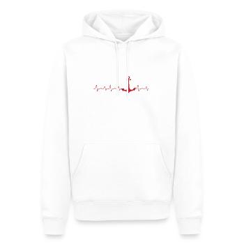 Anchor puls North Sea saying gift lake - Men’s Premium Organic Hoodie - white - Front - Nico (187cm)